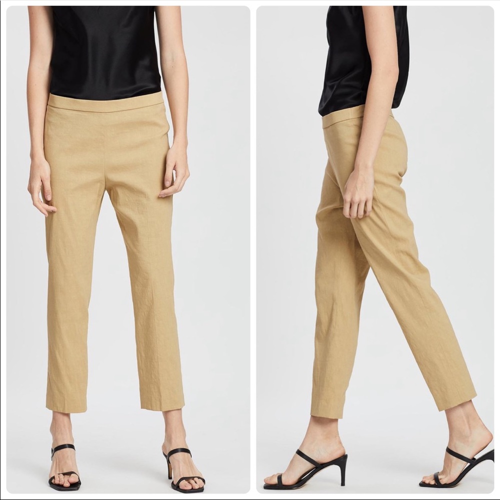 Theory Linen Blend Pull-On Slim Pants - Picture 7 of 9